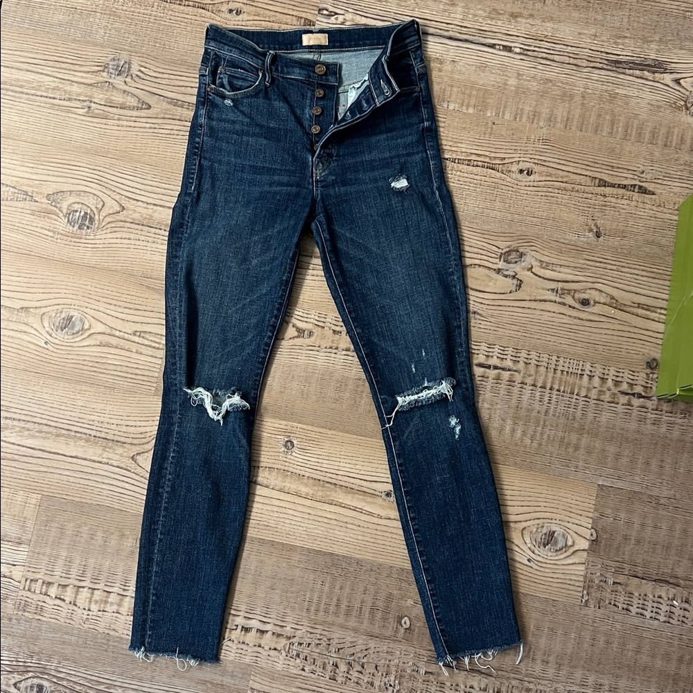 MOTHER Women's Ankle & Cropped Jeans - Dark Blue